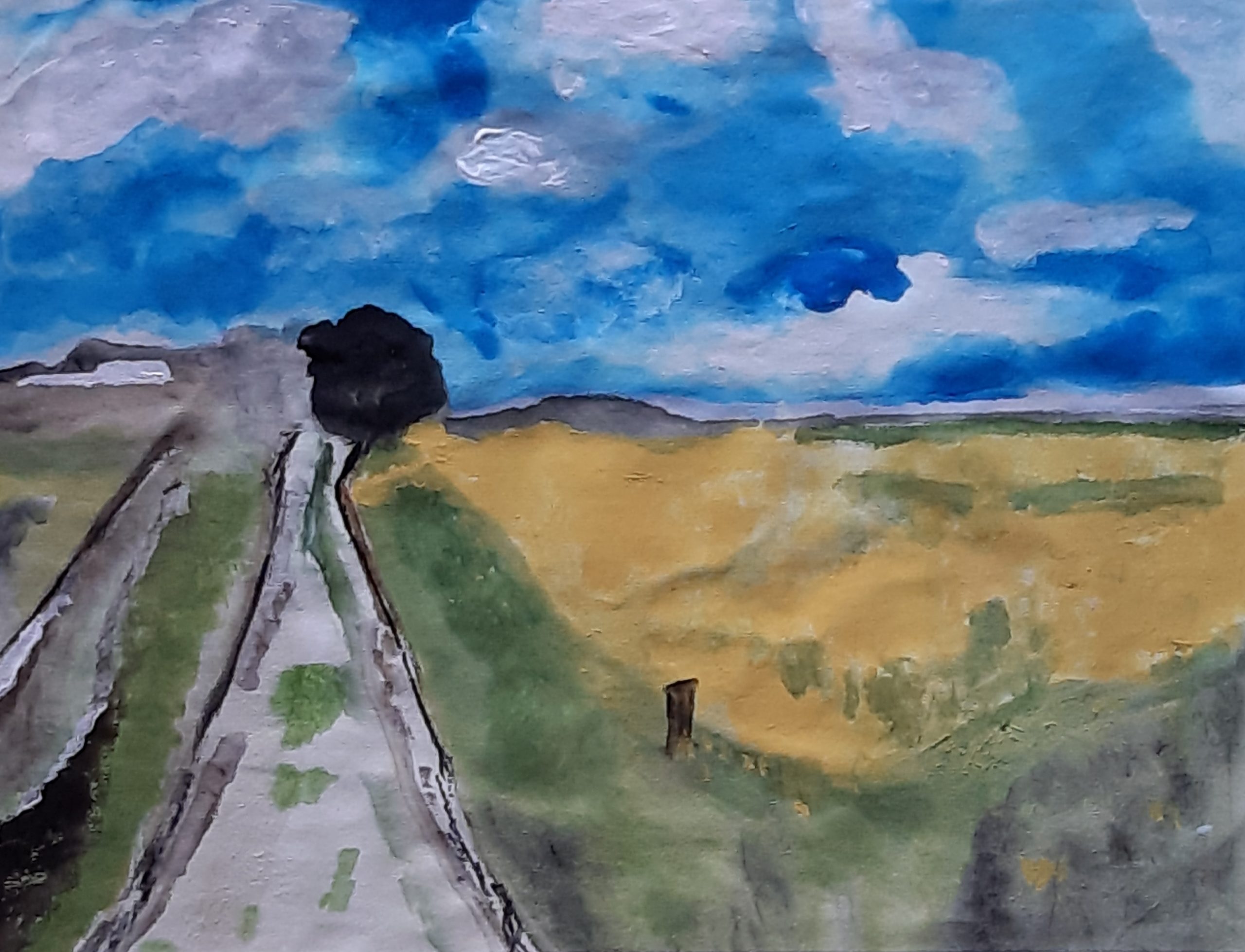 azzurro 2 acquerello su carta di riso 18 x 24 cm 2018