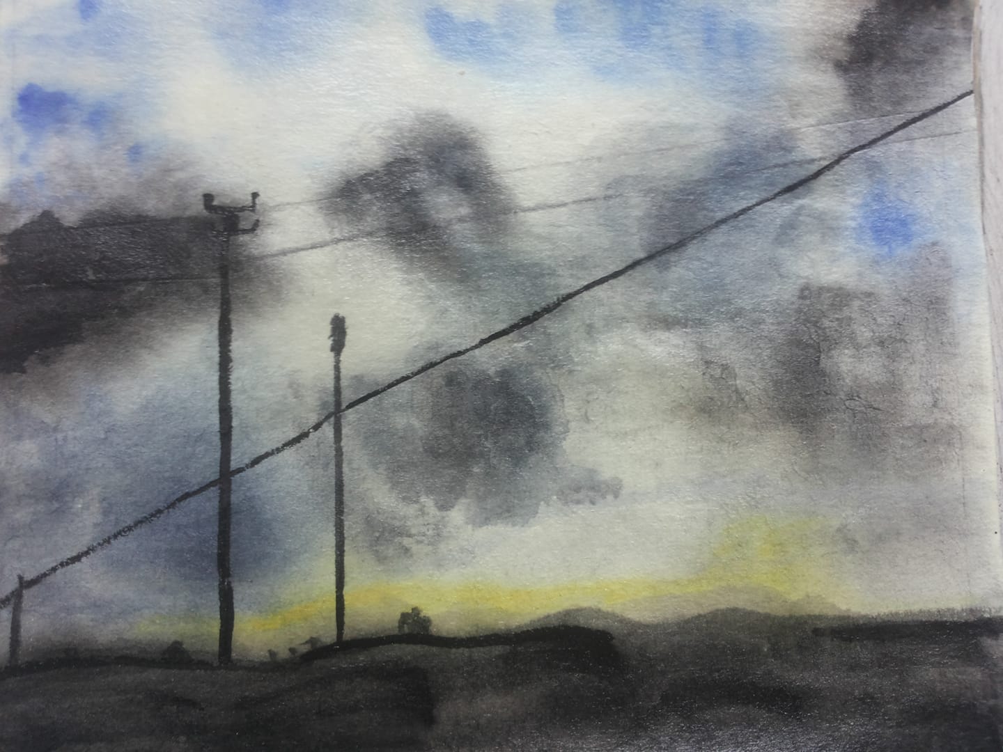 il cielo acquerello su carta di riso 14 x 18 cm 2018