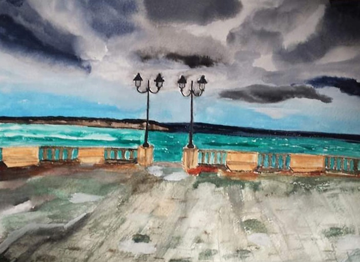 il mare dentro acquerello su cartoncino 24x32 cm 2019