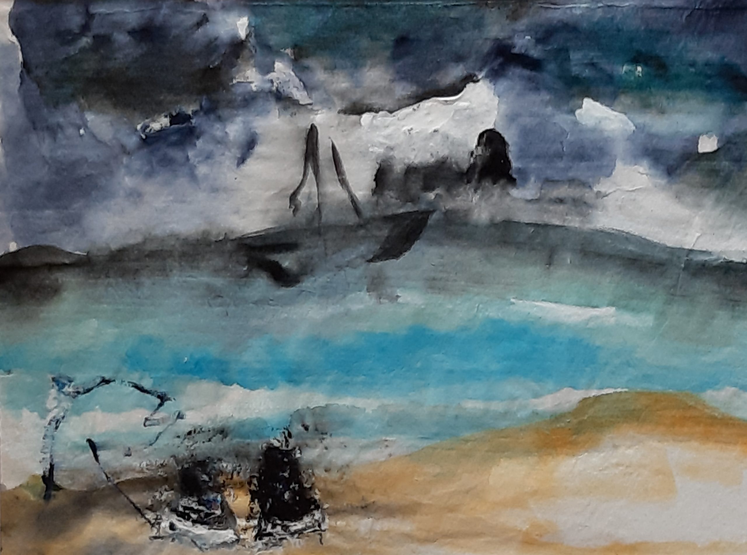 le scarpe acquerello su carta di riso 21 x 29 cm 2019