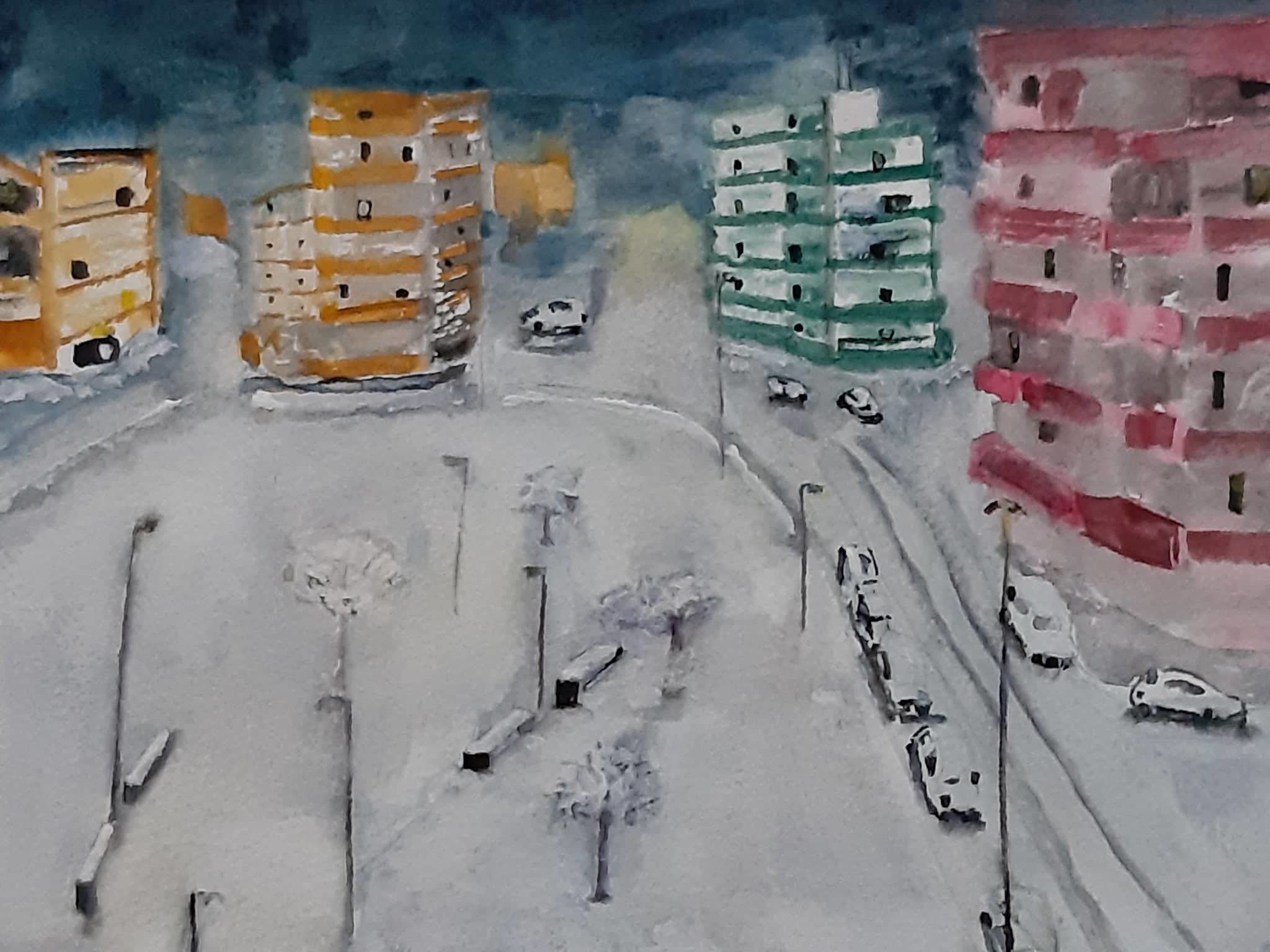 neve 167B di lecce acquerello su cartoncino 24 x 32 cm 2019