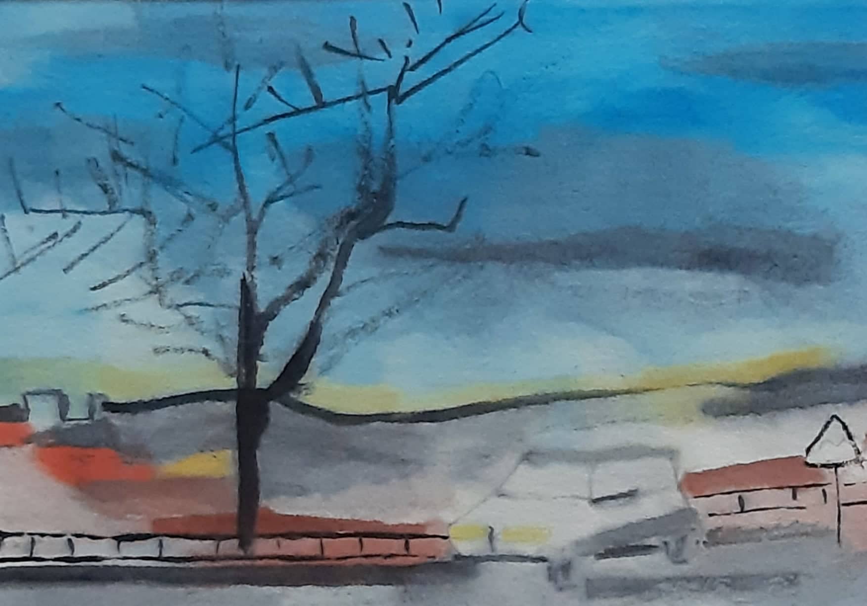 sospesa acquerello su carta di riso 15 x 21 cm 2018