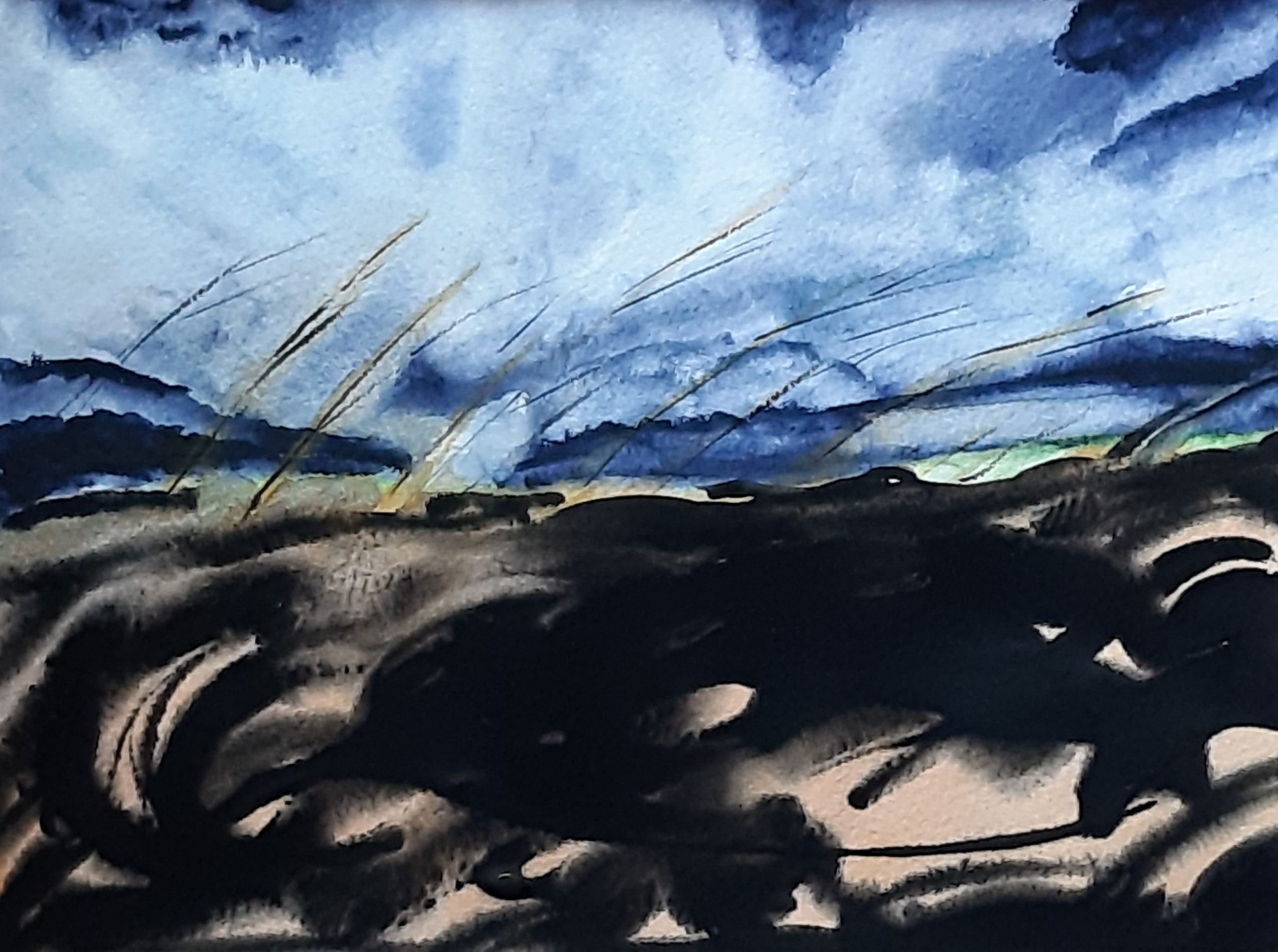 tra terra e cielo acquerello su cartoncino 24 x 32 cm 2019 bis